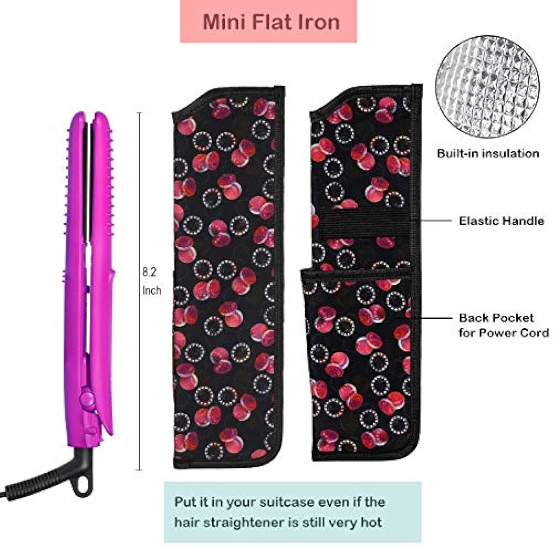 JYfeel Mini plancha plana de viaje de 2/3 pulgadas