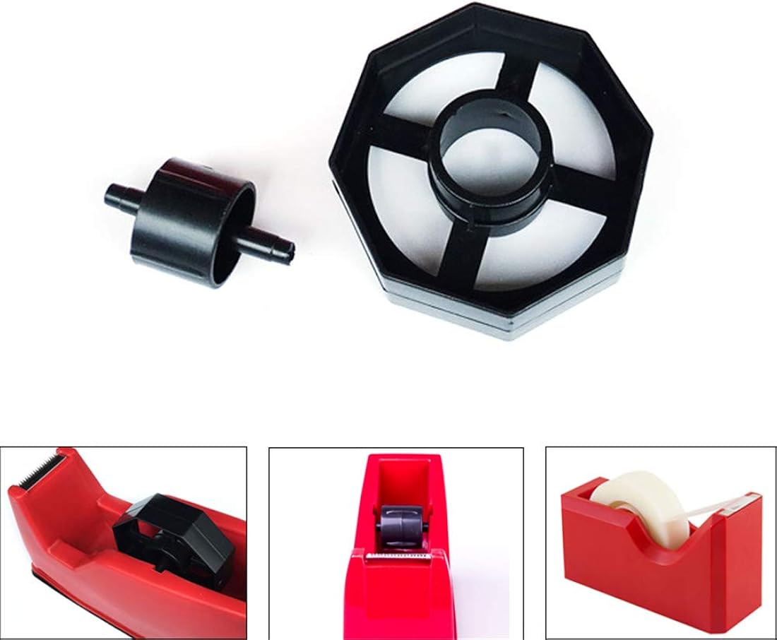 Rueda dispensadora de cinta de 1.417 in para escritorio, piezas de repuesto de repuesto de rueda duradera negra para oficina y escuela