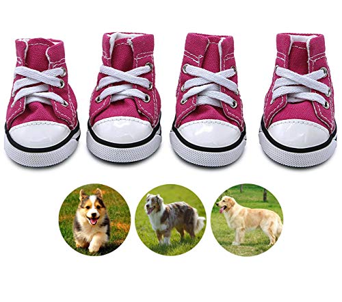 abcGoodefg Pet Dog Puppy Canvas Sport Shoes Sneaker Boots, Outdoor Nonslip Causal Shoes, Rubber Sole+Soft Cotton Inner Fabric
