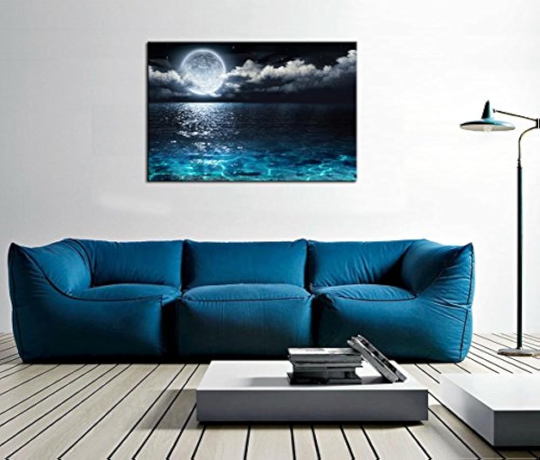 Sechars - Lienzo decorativo para pared, diseño de luna