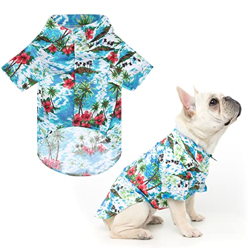 EXPAWLORER - Camisa hawaiana para perro, camisetas lindas para cachorros pequeños a medianos, gatos, chaleco de verano personalizado, s, Hawaiian Flower