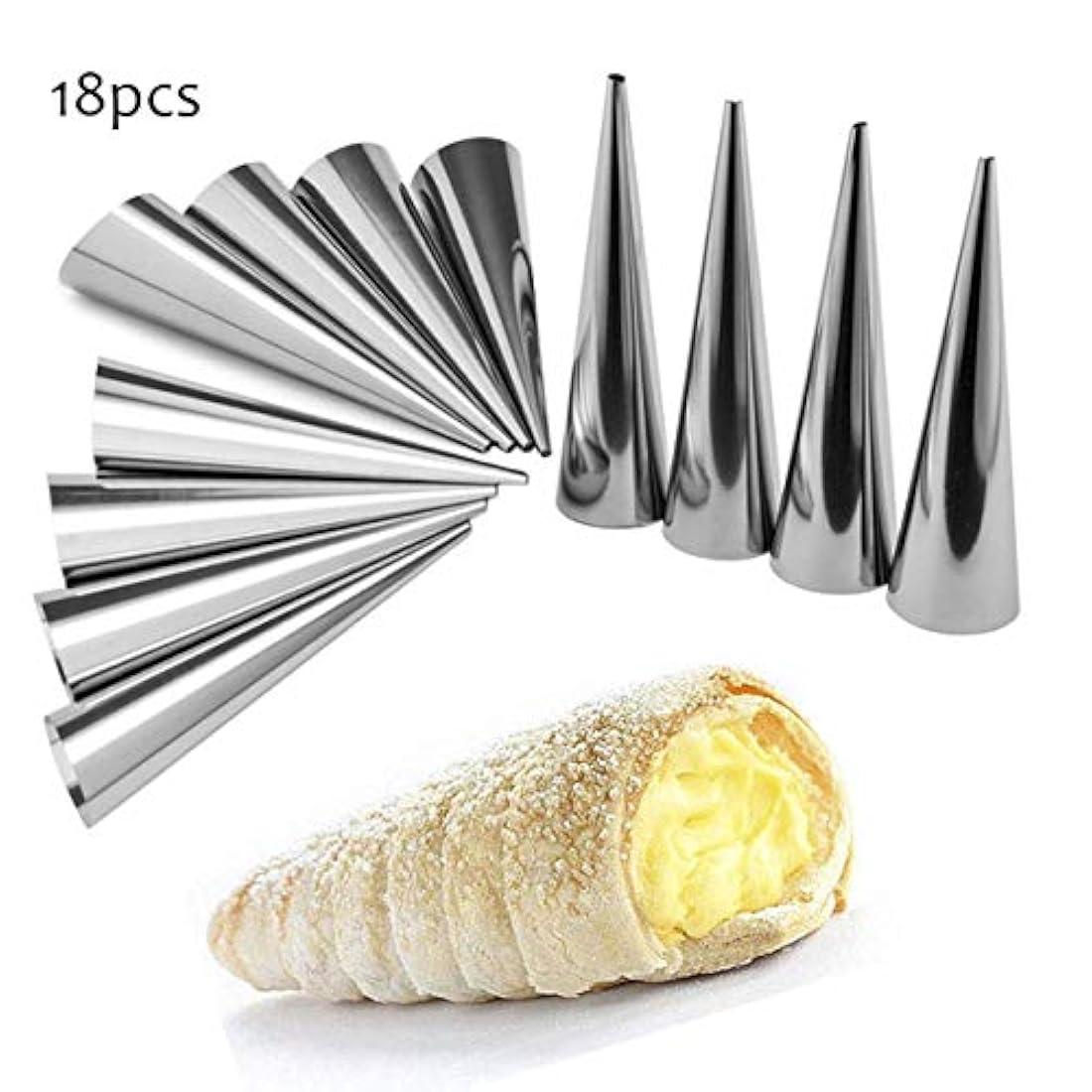 18 moldes de cuerno de color crema