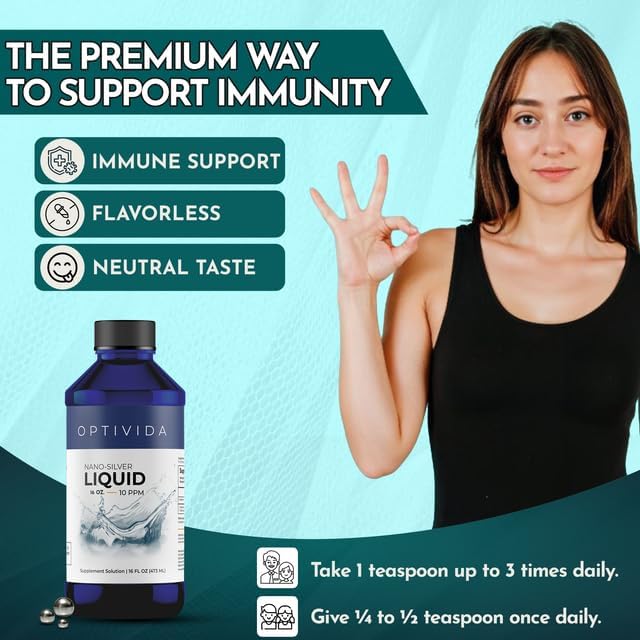 Optivida Health Plata Coloidal Líquida 16 oz - Suplemento Inmunidad
