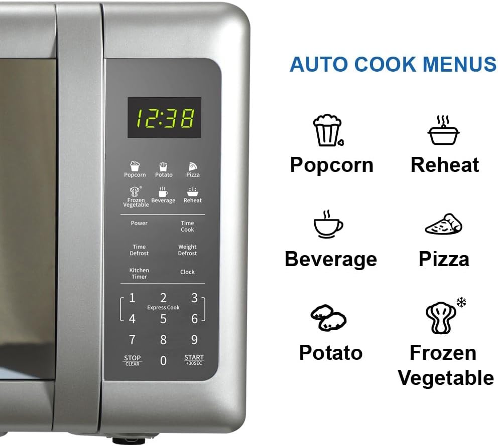 Horno de Microondas Emerson MW7601SL, 0.7 Cu. Ft, 10 Niveles