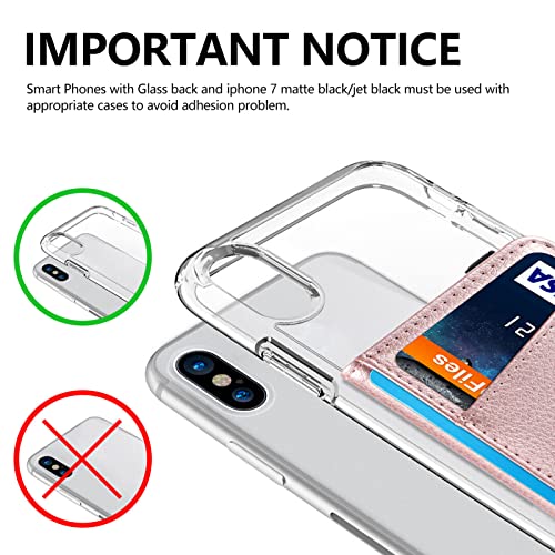 TopFunny Funda tipo cartera para teléfono móvil, soporte para tarjetas de crédito para la parte posterior de las fundas de teléfono, funda tipo cartera de cuero compatible con iPhone, Samsung Galaxy Android, la mayoría de los smartphones, oro rosa