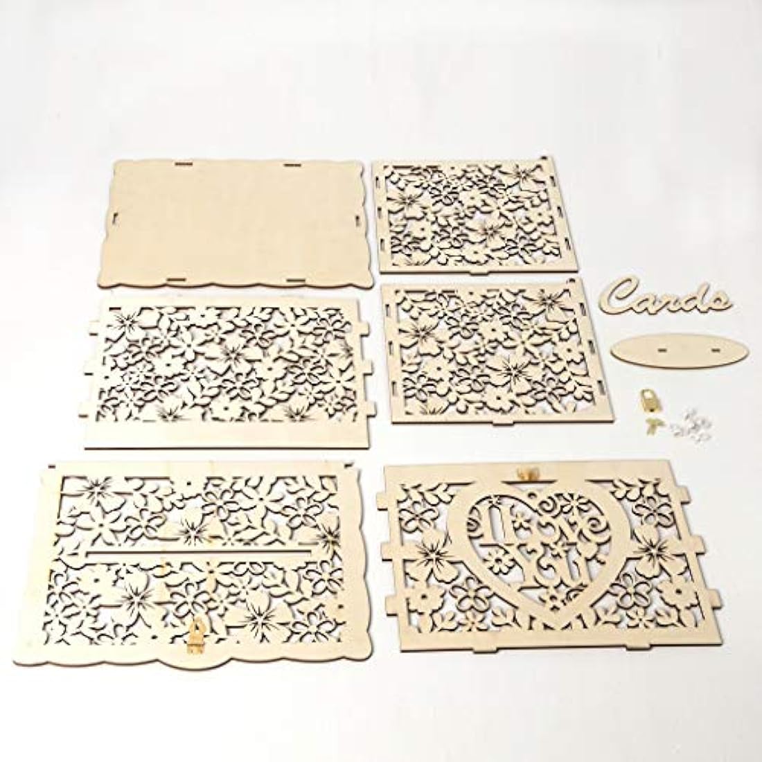 Caja de madera para tarjetas de boda, diseño rústico