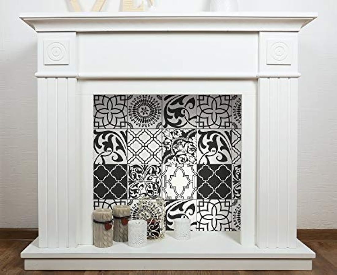 NextWall - Papel pintado para azulejos (blanco y negro)