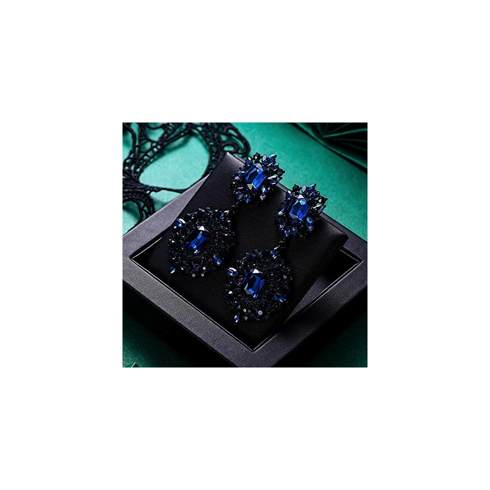 Aretes colgantes de araña con clip para mujer