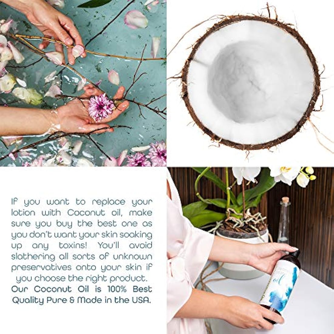 Aceite de masaje de coco fraccionado para piel seca