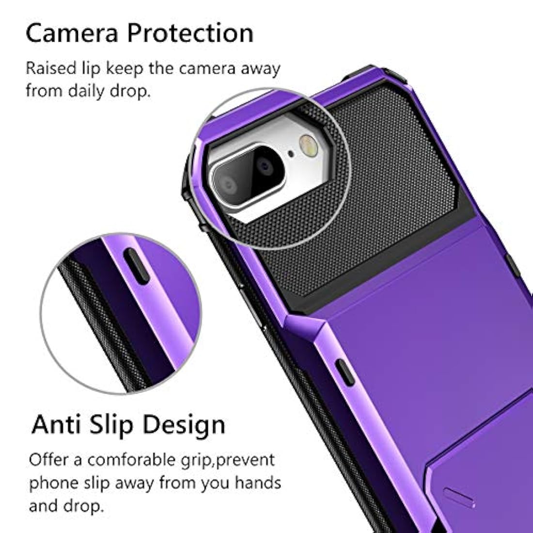 Vofolen - Funda para iPhone 8 Plus, tarjetero, soporte