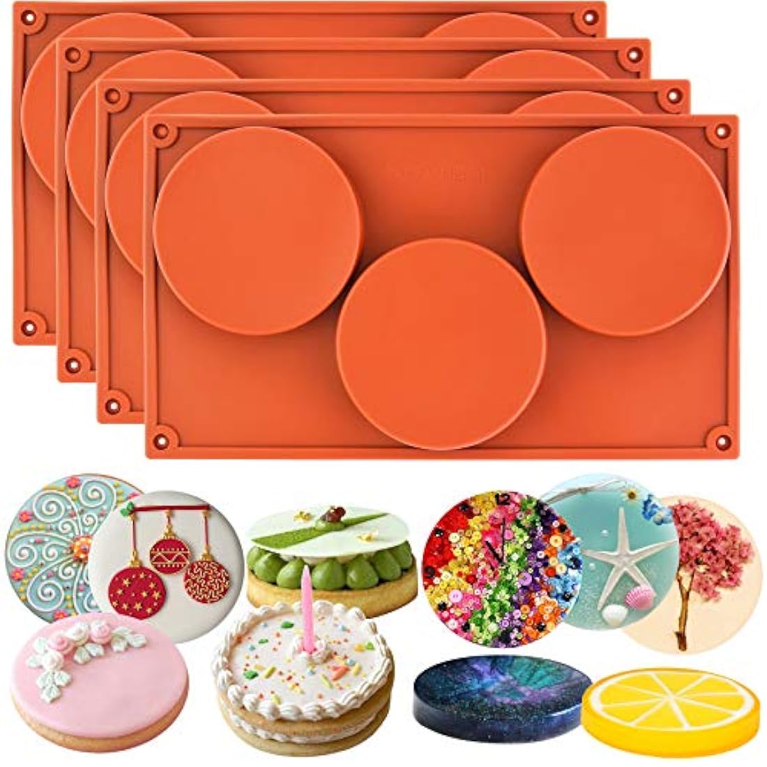 Funshowcase Moldes de silicona para dulces de disco redondo