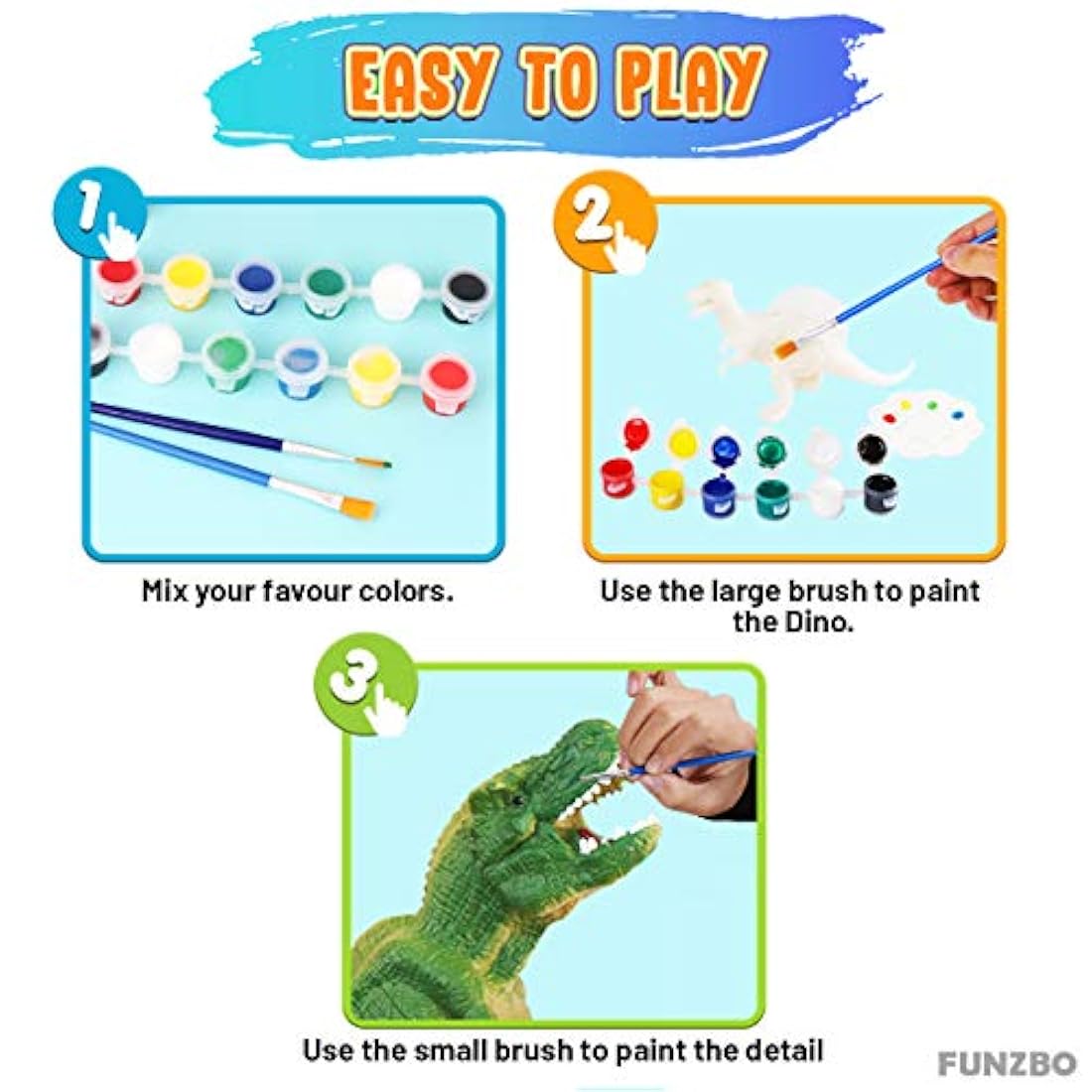 Juego de pintura para niños, diseño de dinosaurios