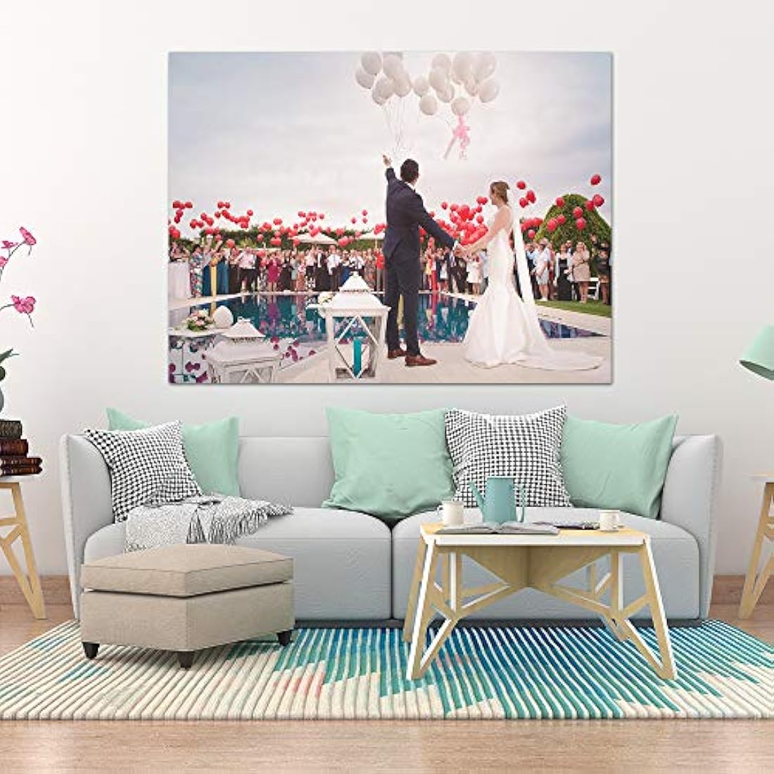 Mural de pared personalizadas con fotos de boda