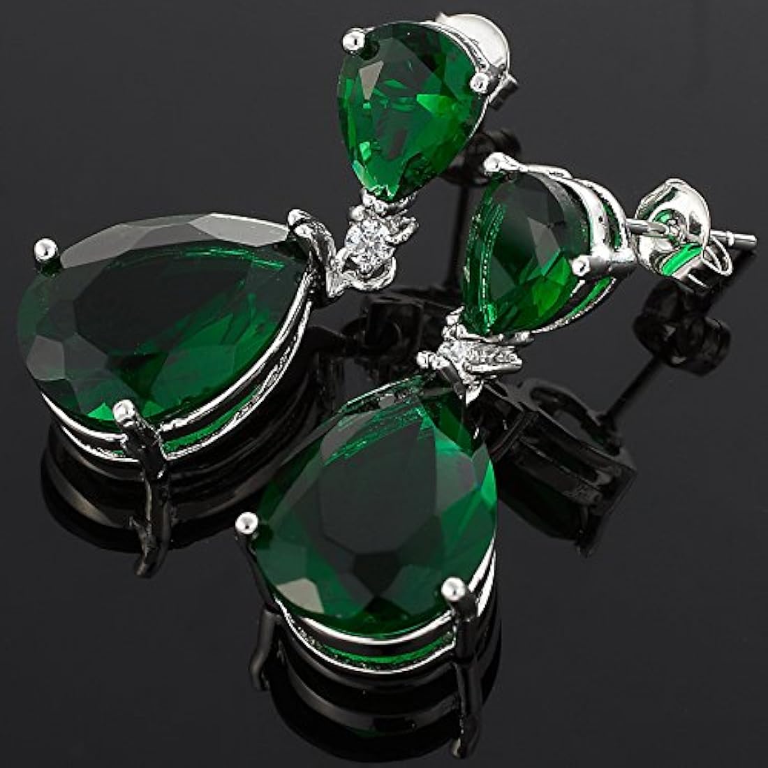 Pendientes colgantes con forma de lágrima y circonita cúbica