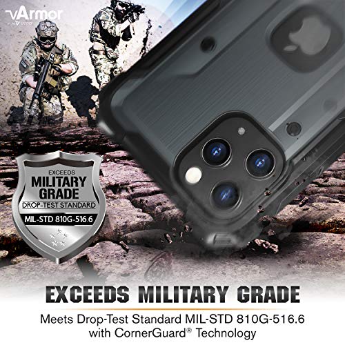 Vena vArmor - Funda resistente compatible con Apple iPhone 12 Pro Max (6.7 pulgadas, protección contra caídas de grado militar) resistente funda con clip para cinturón con soporte, color gris espacial