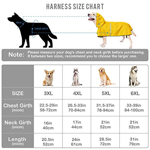 Chubasquero para perros con correa ajustable para el vientre