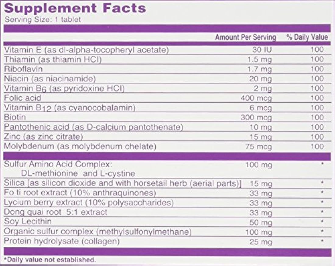 APHOGEE Suplemento vitamínico para cabello sano 30 tabletas