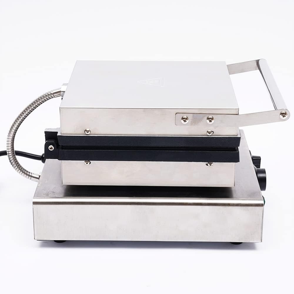 Máquina de Waffles Comercial, 110V, Antiadherente, Control T°
