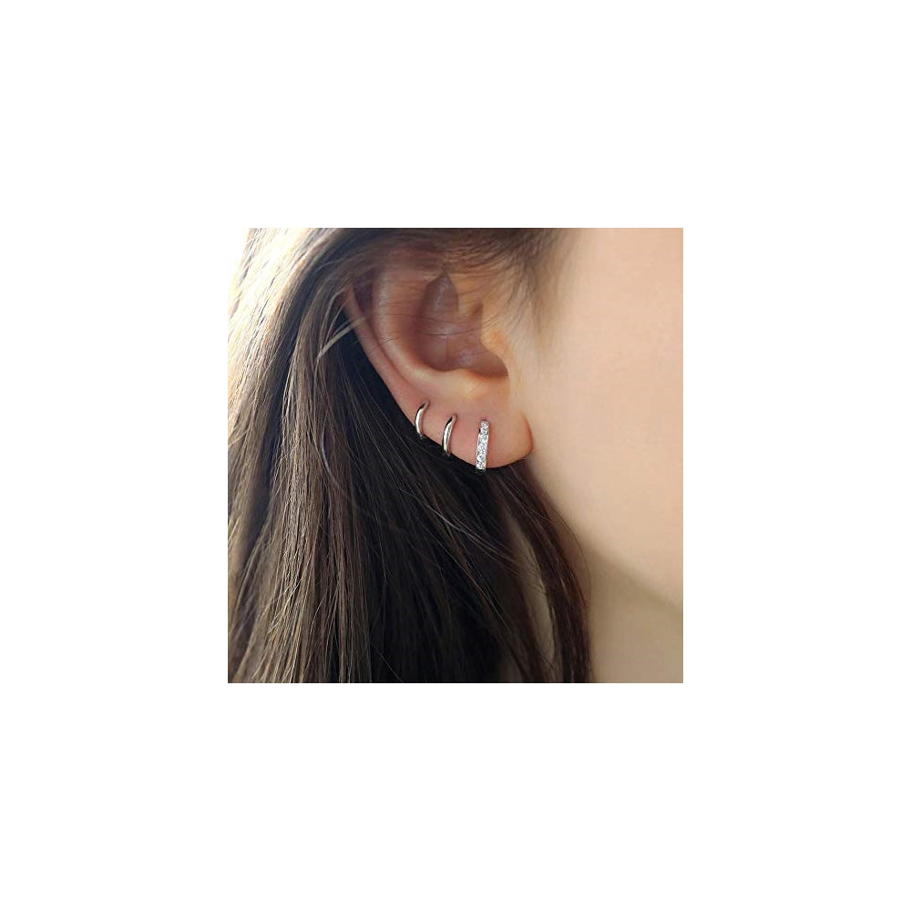 Aretes pequeñas de oro de 14 quilates para mujer