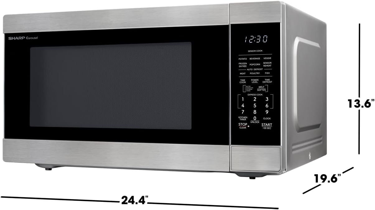 Horno Microondas SHARP SMC2266KS, 2.2 CuFt, 1200W, Turntable