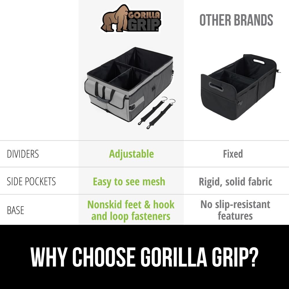 Organizador de Maletero Gorilla Grip, Compartimentos, Divisores