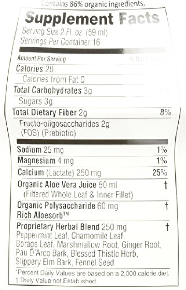 Lily of The Desert Aloe Fórmula de estomago de hierbas menta