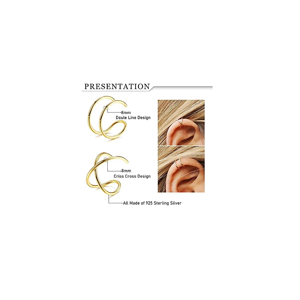 Aretes de plata de ley para orejas simples