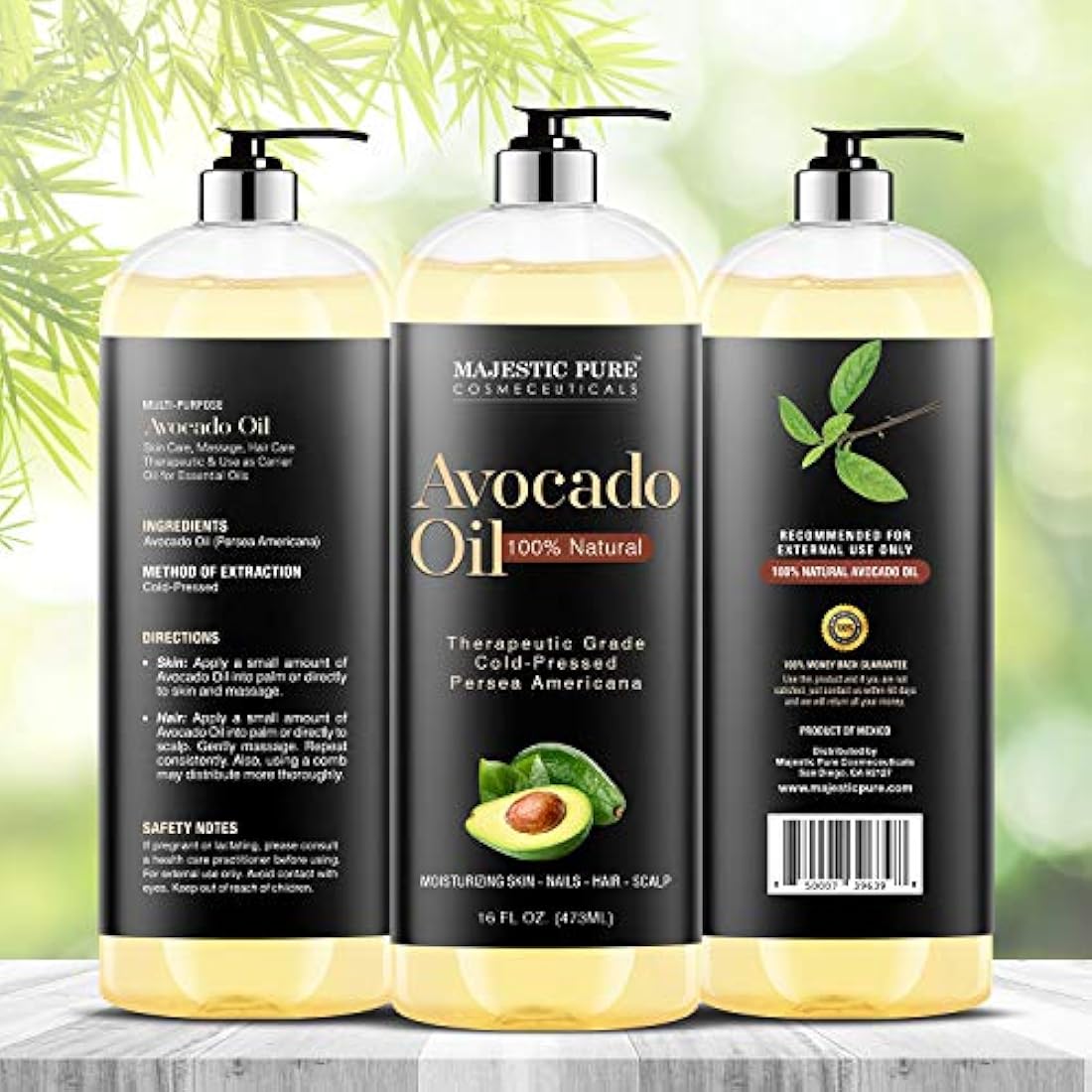 Aceite de aguacate puro para cabello y piel