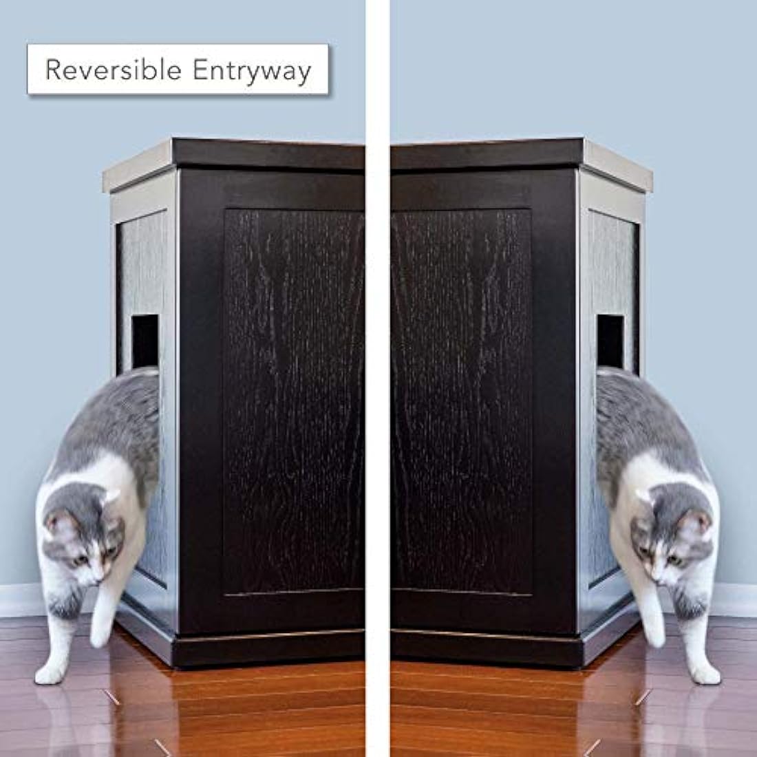 Caja de arena para gatos con bandeja de arena oculta