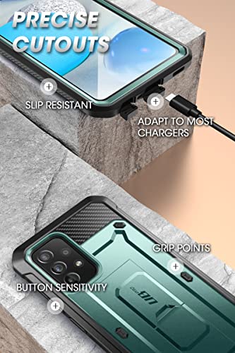SUPCASE Unicorn Beetle Pro Series - Funda para Samsung Galaxy A53 5G (2022), funda resistente de cuerpo completo y funda con soporte con protector de pantalla integrado (pavo real)
