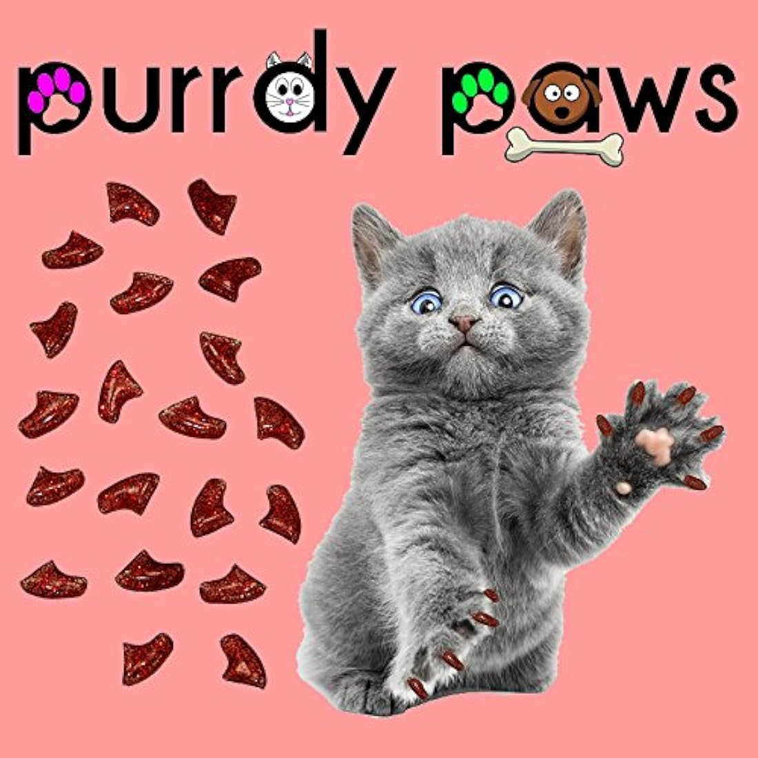 Purrdy Paws Tapas de uñas suaves para garras de gato