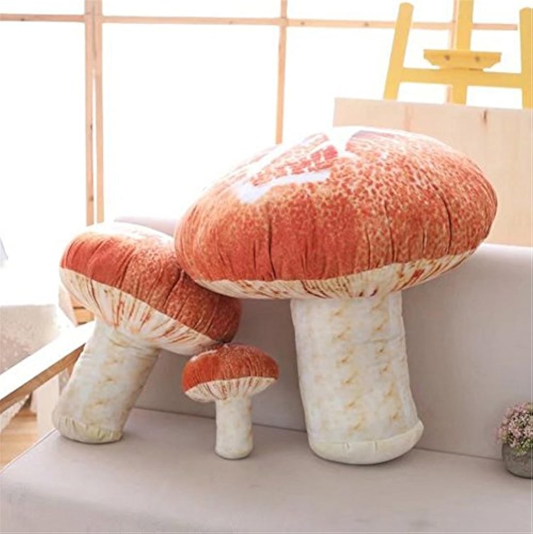 Hynbase 3D Creative Plush Toys Mushroom Throw Pillow