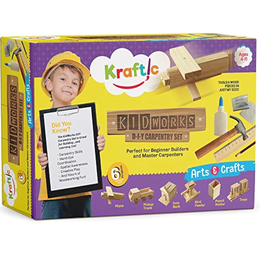 Kit de construcción de madera Kraftic para niños y adultos