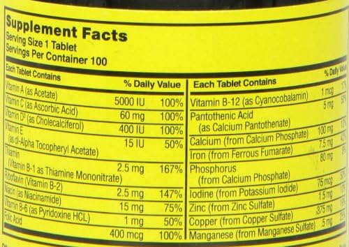 Multivitamínico NAT B de Nature's Blend, 100 tabletas, surtido