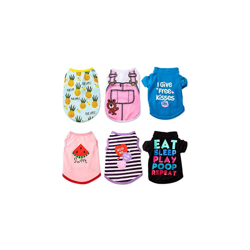 Camisas para mascotas 6 pack para perro Tamaño: xs