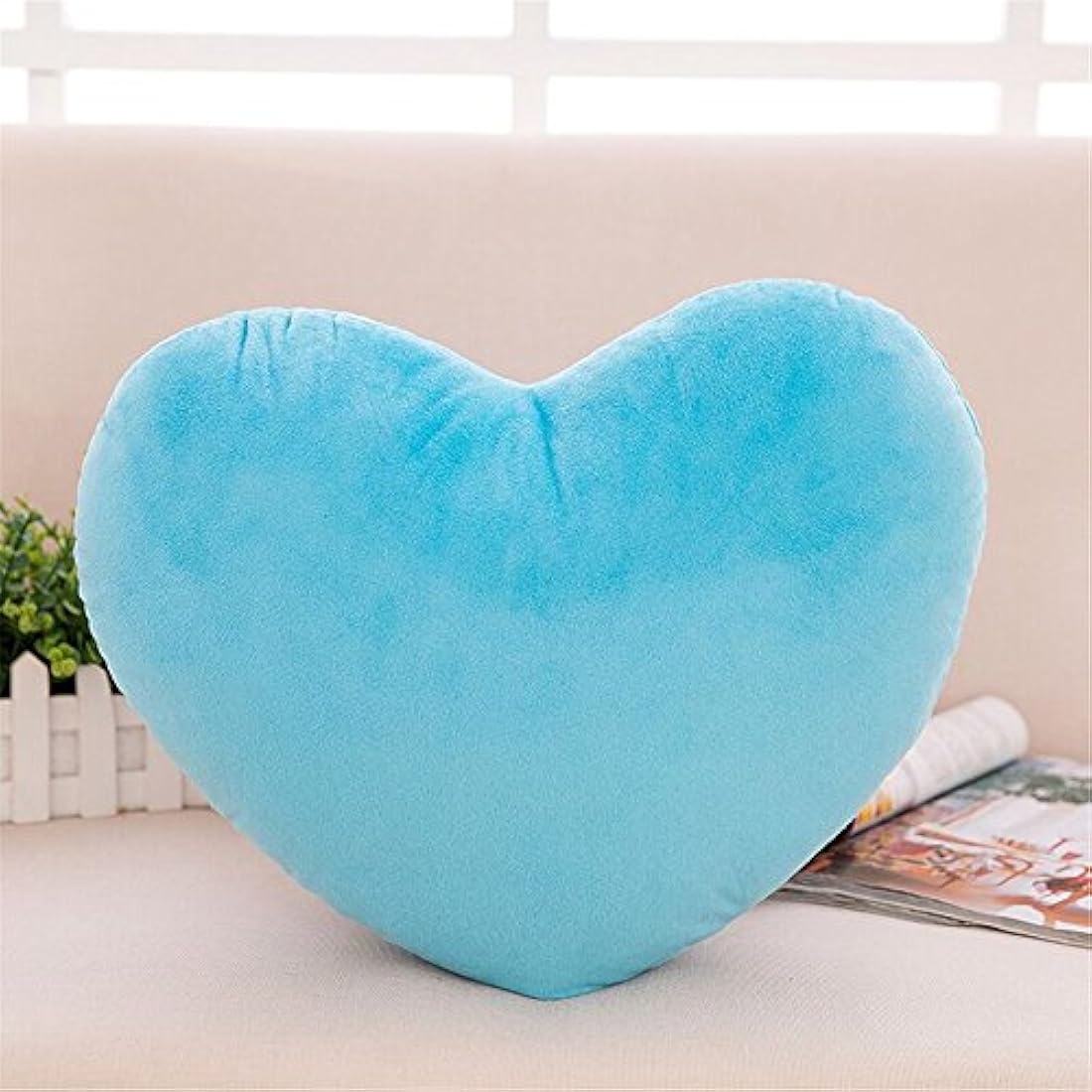 Cojín de felpa con forma de corazón, cojín esponjoso