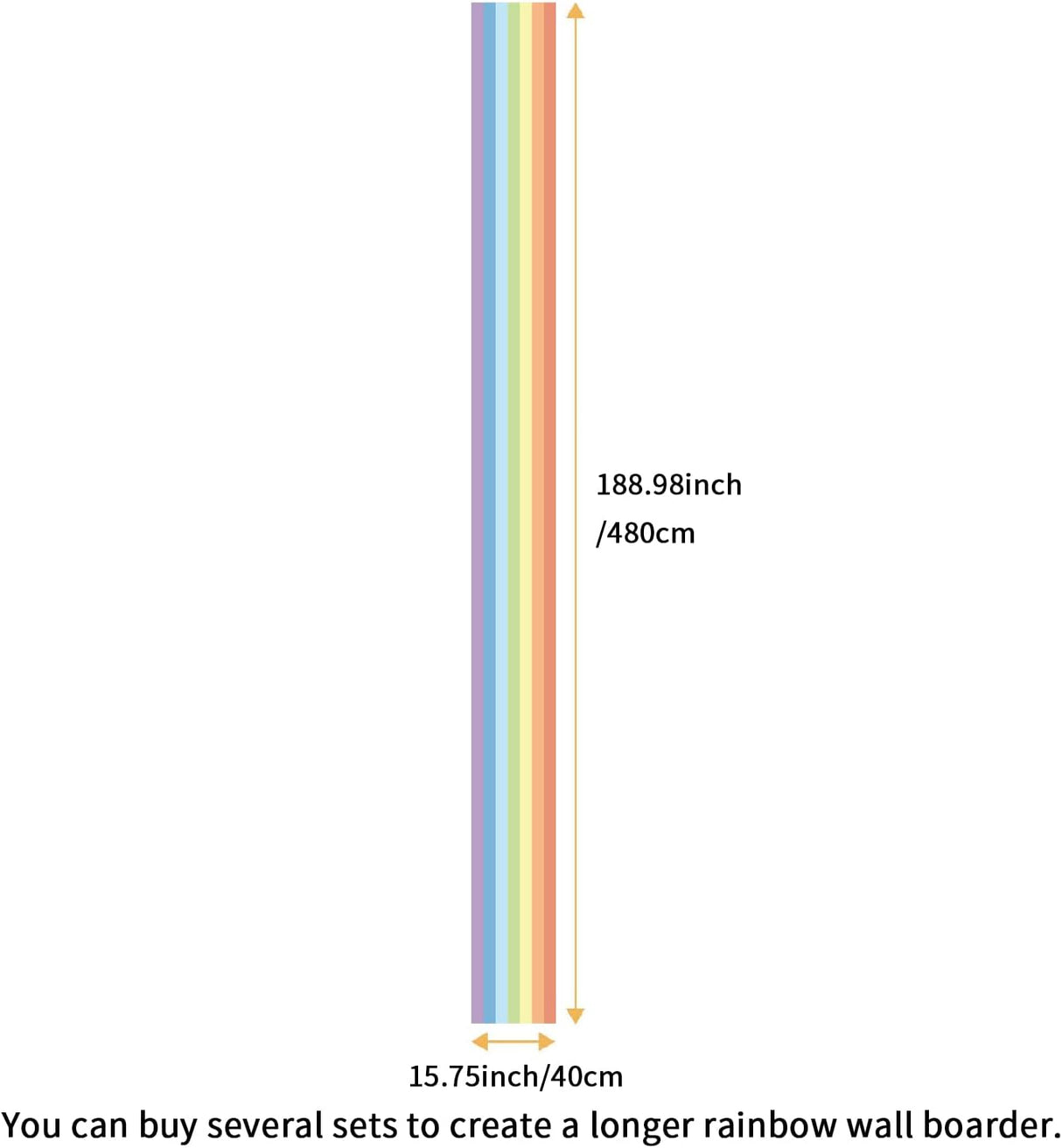 Pegatinas de Pared Arcoíris, Autoadhesivas, 188.98x15.75