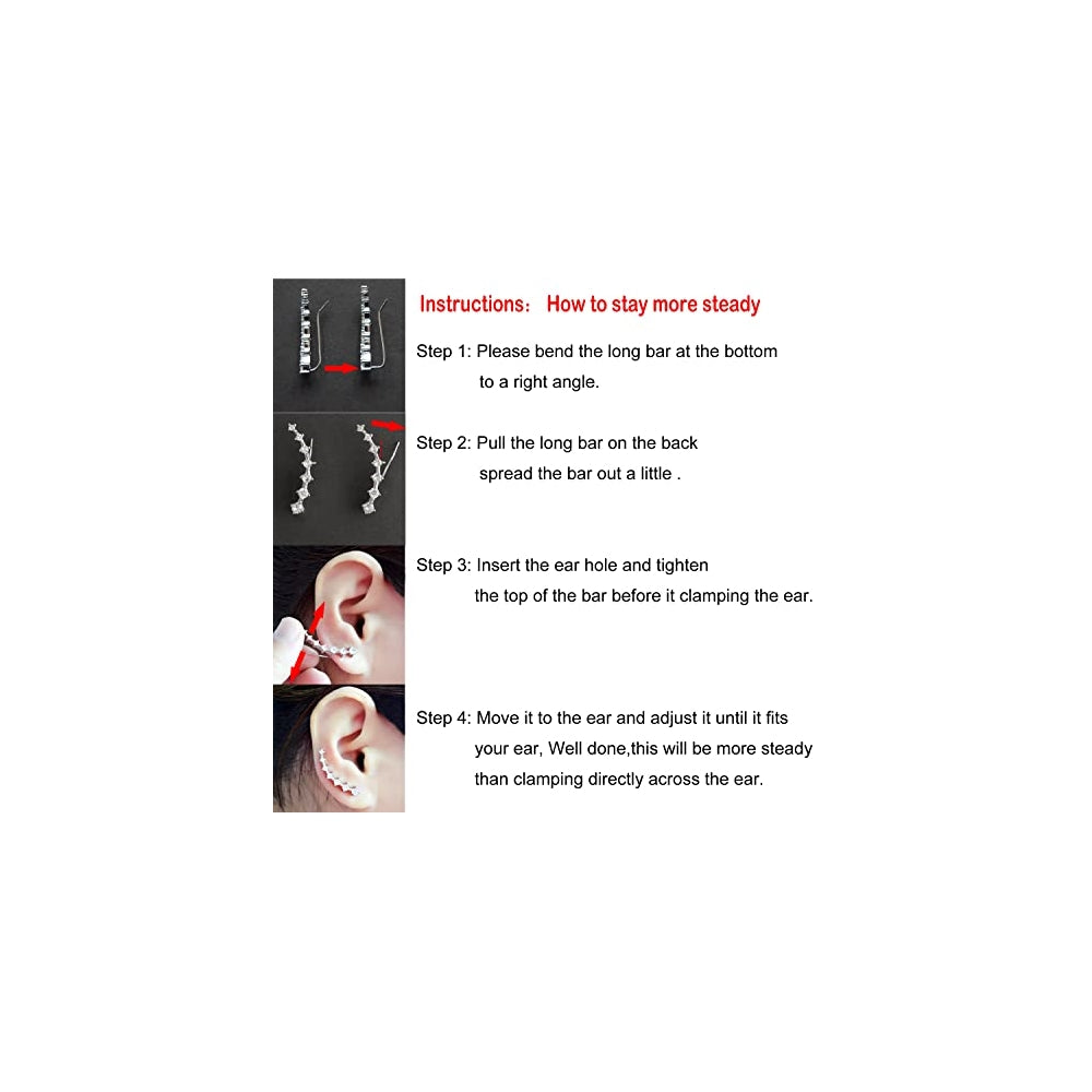 Aretes de 7 cristales de plata hipoalergénicos para mujeres