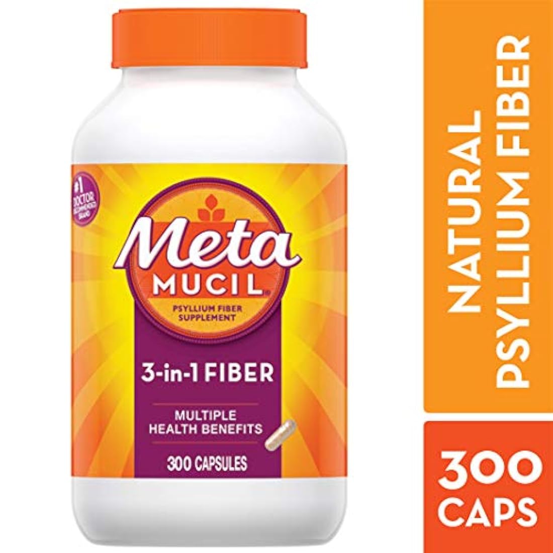 Cápsulas de suplemento de fibra 100 unidades,300 cápsulas