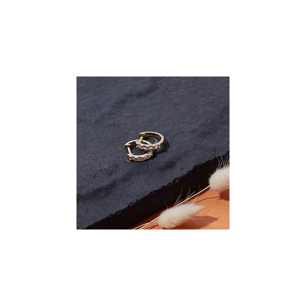 Aretes tipo argolla de plata esterlina chapada en oro