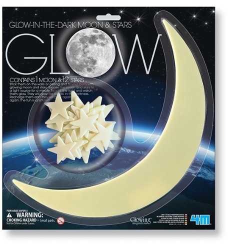 4M Glow In The Dark Luna grande y estrellas
