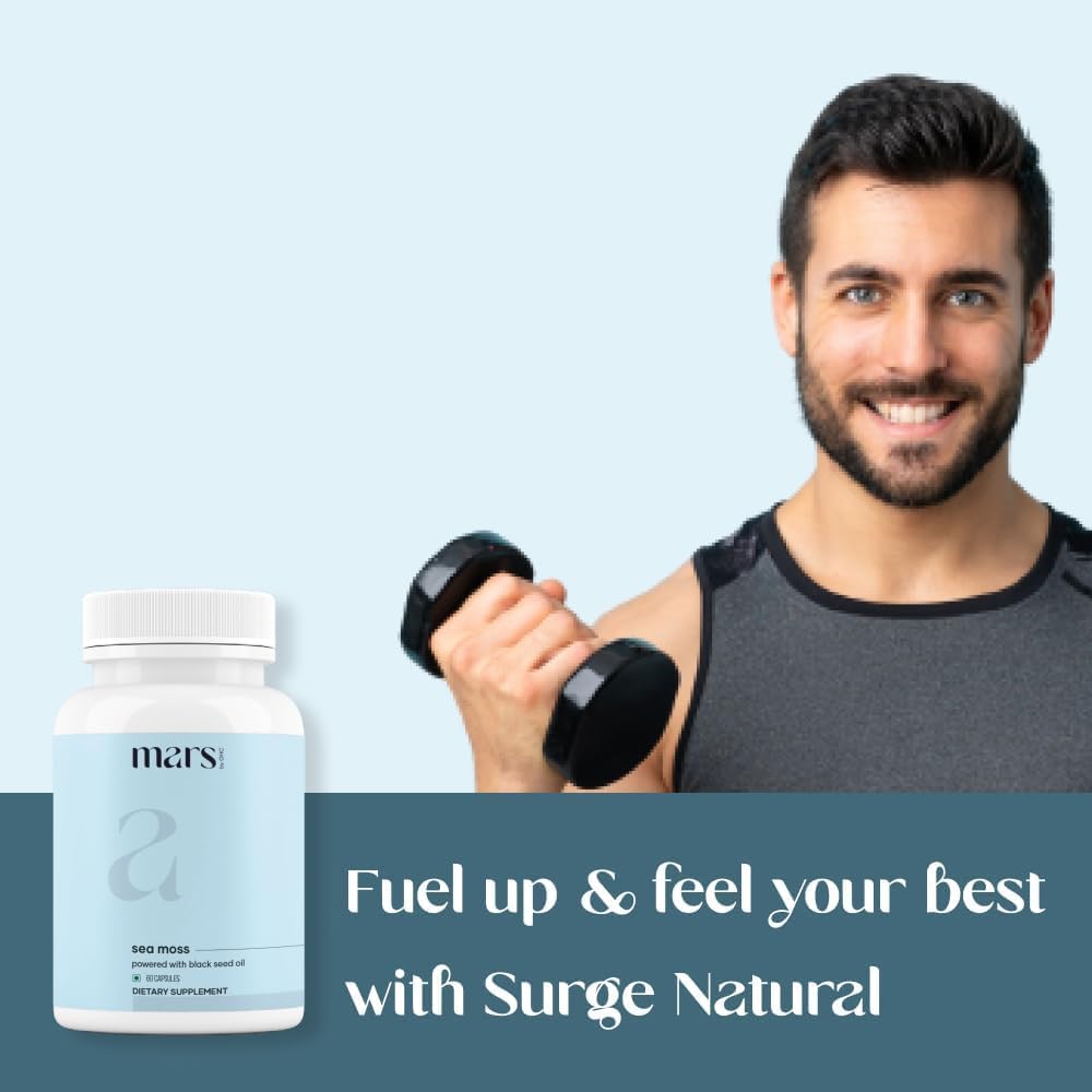Sea Moss Caps Mars Surge Natural 84 Minerales D3 60N