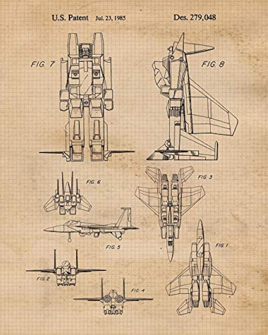 Impresiones de patente juego de 4 (8x10) sin marco