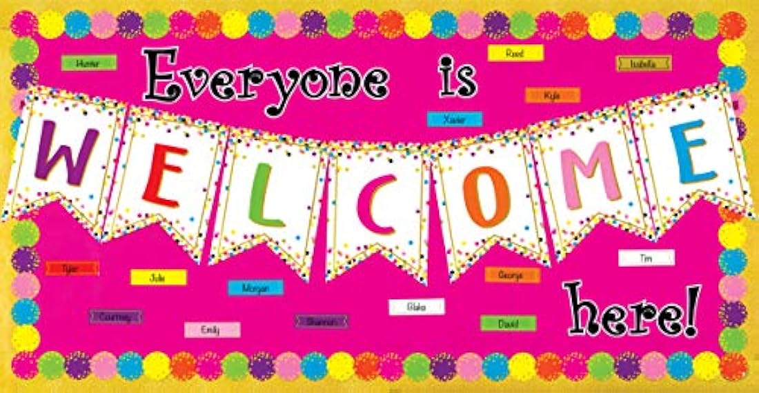 Borde de círculos de colores troquelados para carteleras