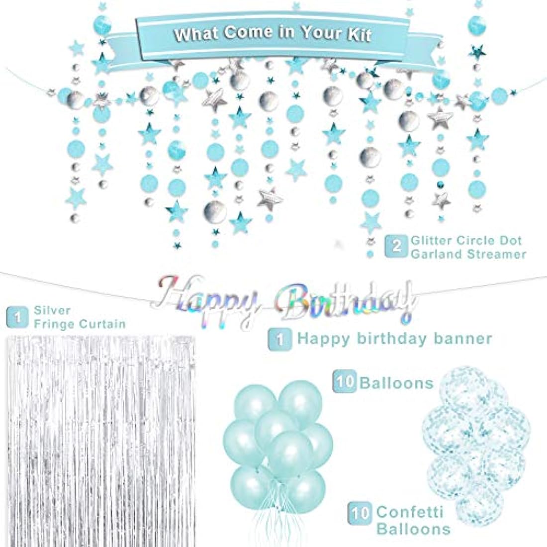Decoración de fiesta de cumpleaños turquesa