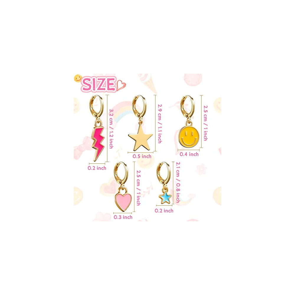 Aretes colgantes dorados Paquete de 9 pares para mujeres