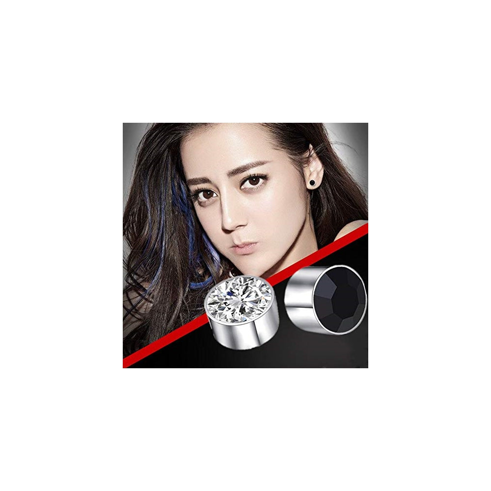 Aretes con clip magnético diseño de cristales y flores