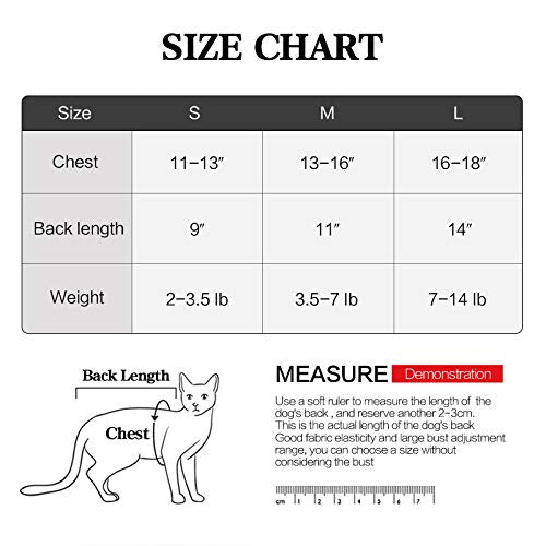 Accesorio traje de recuperación para gatos para heridas abdominales o enfermedades de la piel, alternativa de cuello electrónico para gatos y perros, después de la cirugía, traje de pijama (pequeño, rojo navideño)