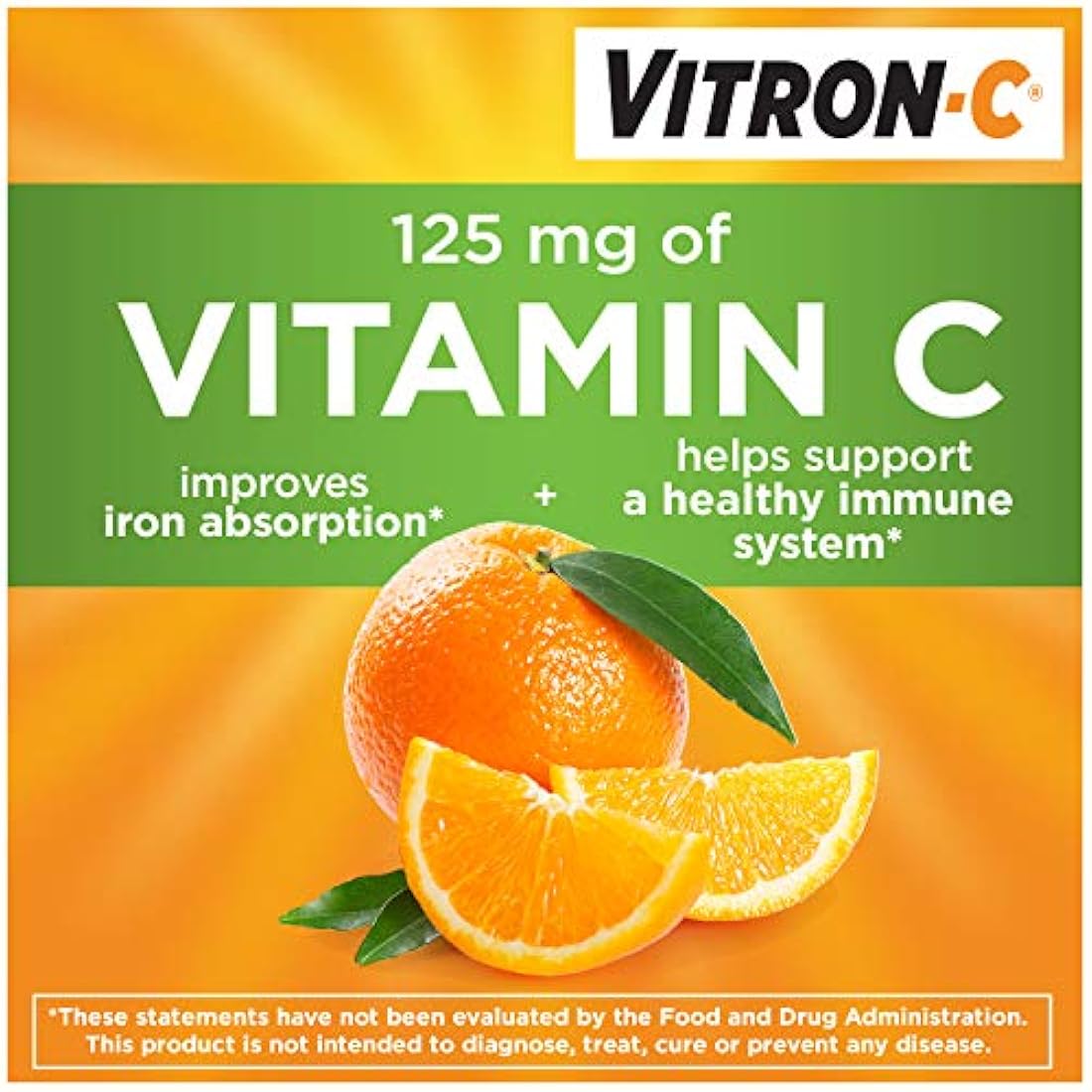 Vitron-C Suplemento de hierro de alta potencia con vitamina C, aumenta la energía, 60 unidades