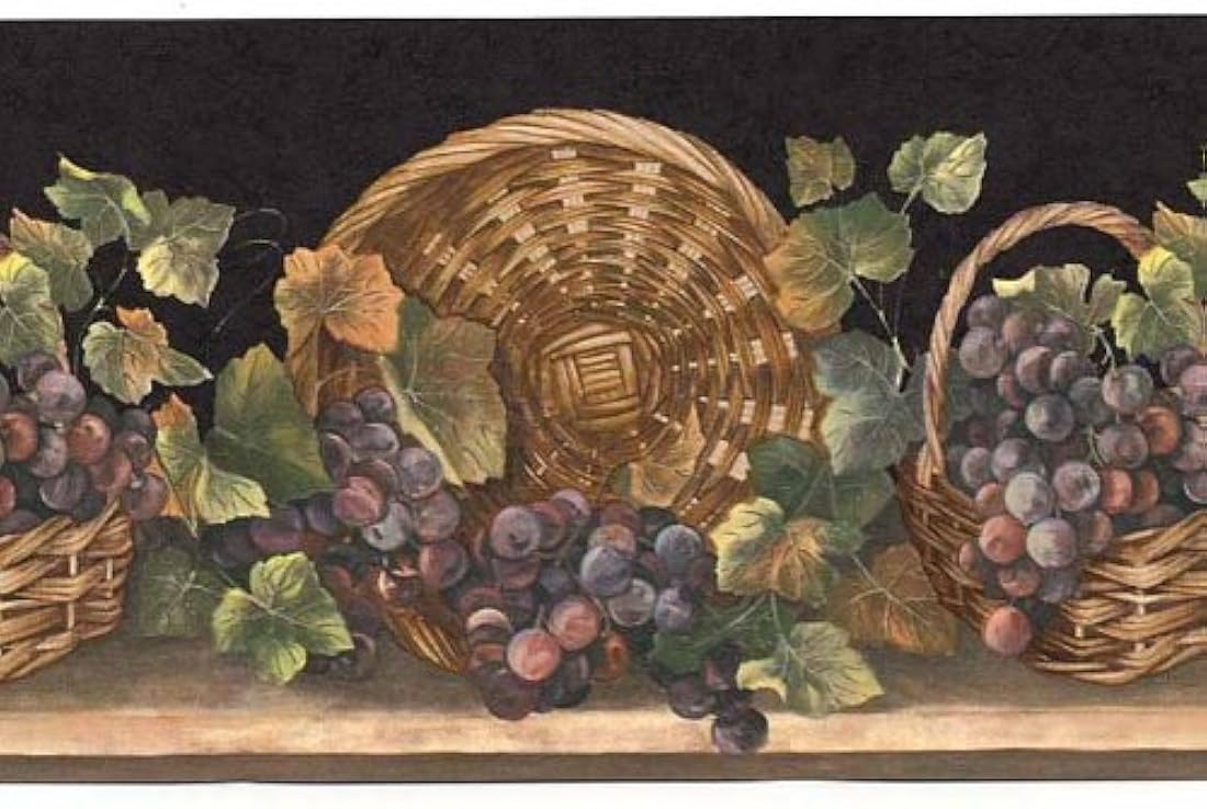 cenefa de Vino uvas en una cesta